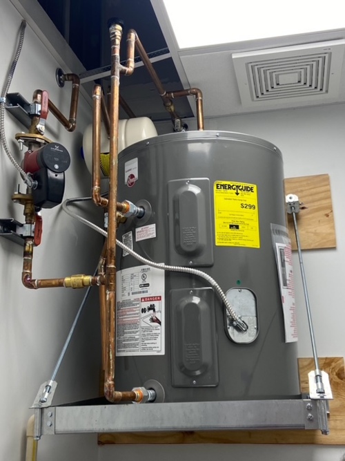 water heater in a utility room