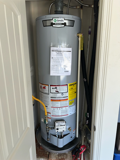 water heater in a utility room