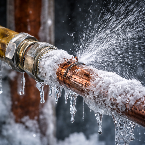 burst frozen pipe